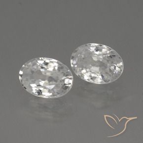 2.47 ctw White Zircon Stones, Natural Zircon in Oval Facet Shape for Sale