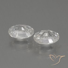 Zircon Gemstones in 7 x 5 mm (calibrated) Size for Sale, Zircon Stones in White Color