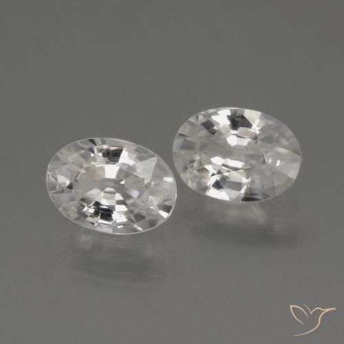 2.24 ctw White Zircon Stones, Natural Zircon in Oval Facet Shape for Sale