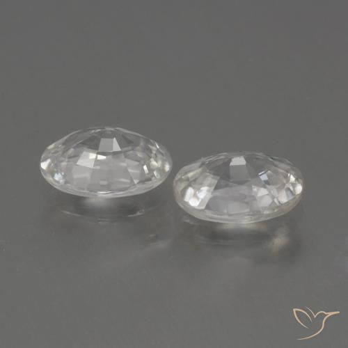 Zircon Gemstones in 7 x 5 mm (calibrated) Size for Sale, Zircon Stones in White Color