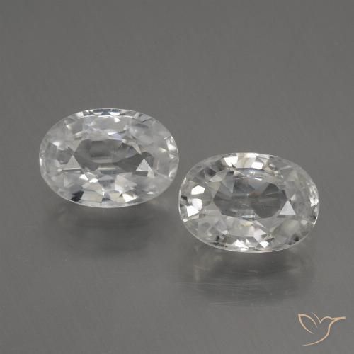 2.55 ct White Zircon, 7.2 x 5.1 mm Oval Cut From Cambodia, Photo A