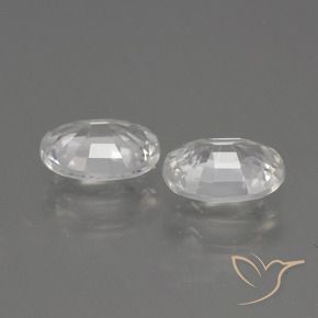 Zircon Gemstones in 7 x 5 mm (calibrated) Size for Sale, Zircon Stones in White Color