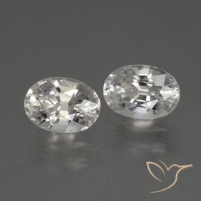 2.65 ctw White Zircon Stones, Natural Zircon in Oval Facet Shape for Sale