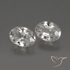 2.31 ctw White Zircon Stones, Natural Zircon in Oval Facet Shape for Sale