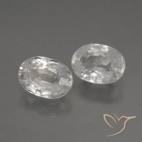2.43 ctw White Zircon Stones, Natural Zircon in Oval Facet Shape for Sale