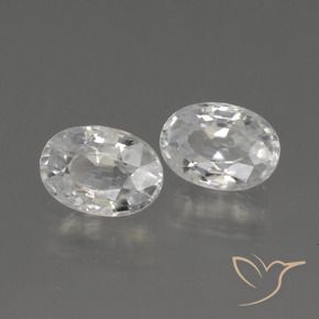 2.55 ctw White Zircon Stones, Natural Zircon in Oval Facet Shape for Sale