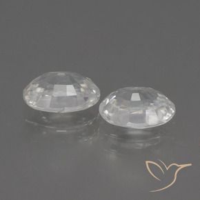 Zircon Gemstones in 7 x 5 mm (calibrated) Size for Sale, Zircon Stones in White Color