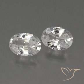 2.18 ctw White Zircon Stones, Natural Zircon in Oval Facet Shape for Sale