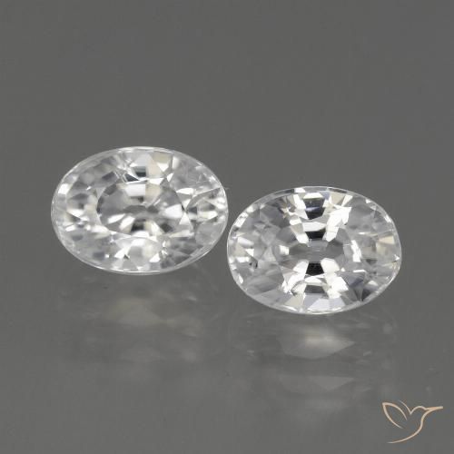 2.94 ct White Zircon, 6.9 x 5.1 mm Oval Cut From Cambodia, Photo A