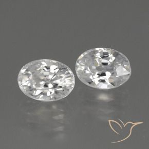 2.94 ctw White Zircon Stones, Natural Zircon in Oval Facet Shape for Sale