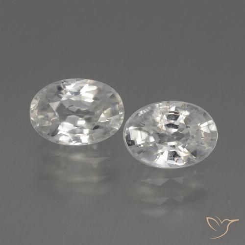 2.46 ct White Zircon, 7 x 5 mm Oval Cut From Cambodia, Photo A