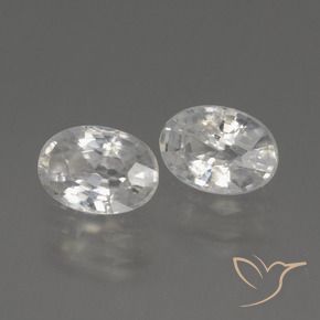 2.46 ctw White Zircon Stones, Natural Zircon in Oval Facet Shape for Sale