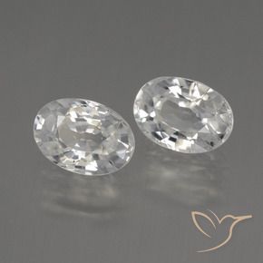 2.69 ctw White Zircon Stones, Natural Zircon in Oval Facet Shape for Sale