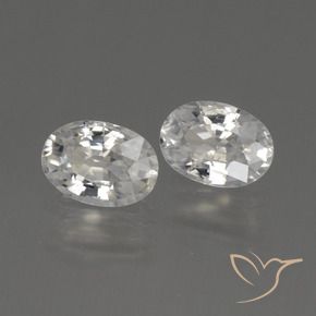 2.16 ctw White Zircon Stones, Natural Zircon in Oval Facet Shape for Sale