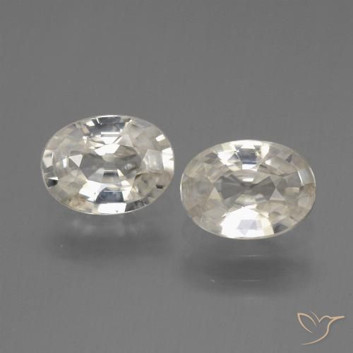 2.07 ct White Zircon, 7 x 5.2 mm Oval Cut From Cambodia, Photo A
