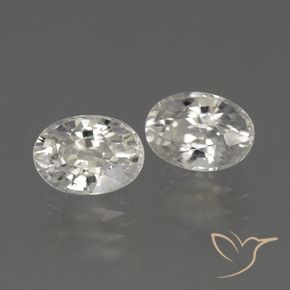 2.64 ctw White Zircon Stones, Natural Zircon in Oval Facet Shape for Sale