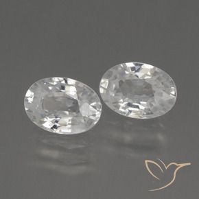 2.53 ctw White Zircon Stones, Natural Zircon in Oval Facet Shape for Sale