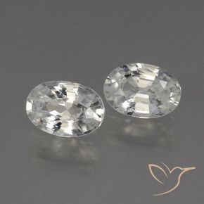 2.27 ctw White Zircon Stones, Natural Zircon in Oval Facet Shape for Sale