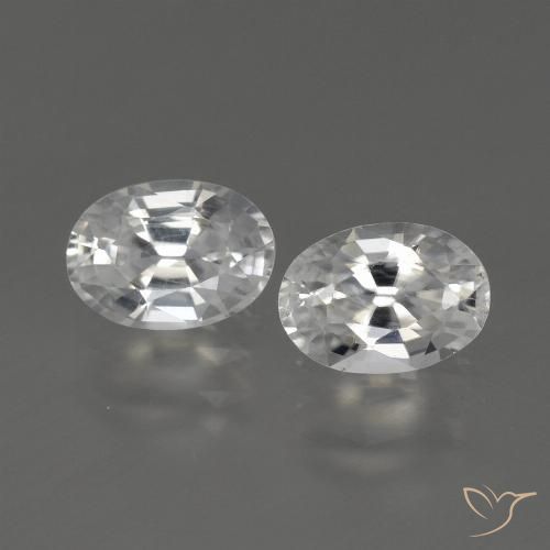 2.40ctw Natural White Zircon, Oval, VS