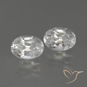 2.40 ctw White Zircon Stones, Natural Zircon in Oval Facet Shape for Sale