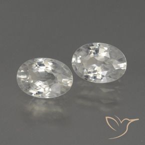 2.38 ctw White Zircon Stones, Natural Zircon in Oval Facet Shape for Sale