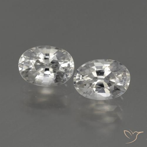 2.5 ct White Zircon, 6.9 x 5 mm Oval Cut From Cambodia, Photo A