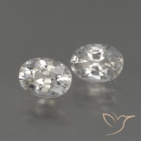 2.50 ctw White Zircon Stones, Natural Zircon in Oval Facet Shape for Sale