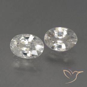 2.44 ctw White Zircon Stones, Natural Zircon in Oval Facet Shape for Sale