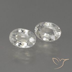 2.49 ctw White Zircon Stones, Natural Zircon in Oval Facet Shape for Sale