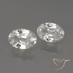 2.07 ctw White Zircon Stones, Natural Zircon in Oval Facet Shape for Sale