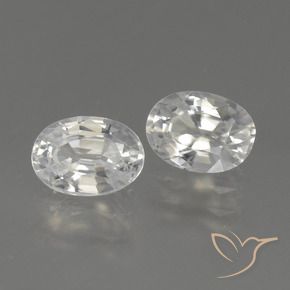 2.56 ctw White Zircon Stones, Natural Zircon in Oval Facet Shape for Sale