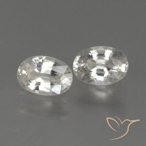 2.36 ctw White Zircon Stones, Natural Zircon in Oval Facet Shape for Sale