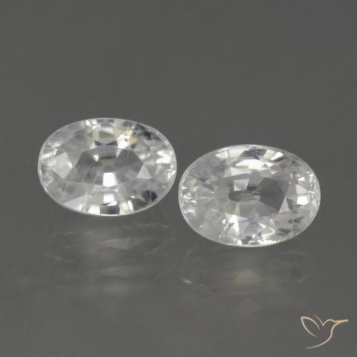3.2 ct White Zircon, 7.1 x 5.2 mm Oval Cut From Cambodia, Photo A