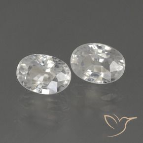 3.20 ctw White Zircon Stones, Natural Zircon in Oval Facet Shape for Sale