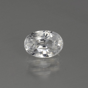 1.57 ct White Zircon Gemstone, Zircon Gem in Oval Facet Shape for Sale.