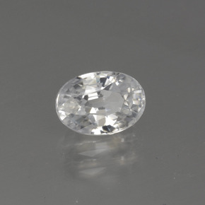 1.57 ct White Zircon Stone, Natural Zircon in Oval Facet Shape for Sale