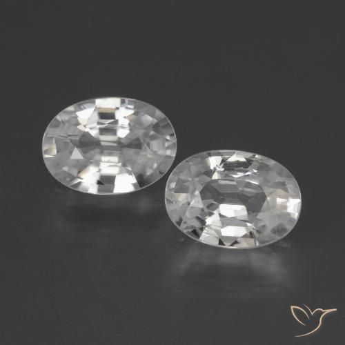 2.38ctw Natural White Zircon, Oval, VVS