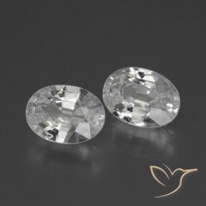 2.38 ctw White Zircon Stones, Natural Zircon in Oval Facet Shape for Sale