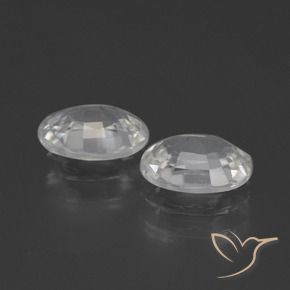 Zircon Gemstones in 7 x 5 mm (calibrated) Size for Sale, Zircon Stones in White Color