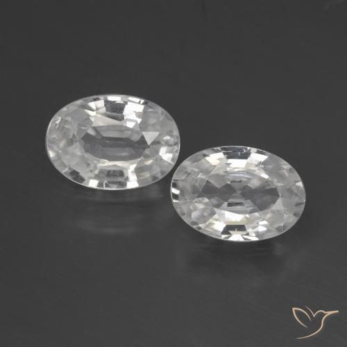 2.27ctw Natural White Zircon, Oval, VVS