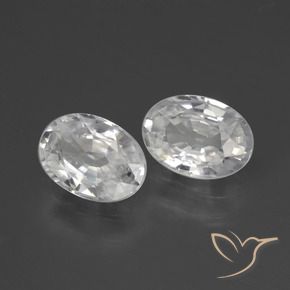 2.39 ctw White Zircon Stones, Natural Zircon in Oval Facet Shape for Sale