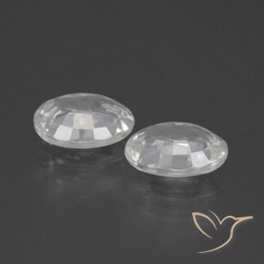 Zircon Gemstones in 7 x 5 mm (calibrated) Size for Sale, Zircon Stones in White Color