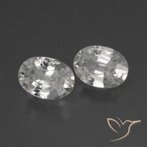 2.09 ctw White Zircon Stones, Natural Zircon in Oval Facet Shape for Sale
