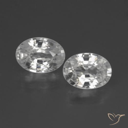 2.26 ct White Zircon, 6.9 x 5 mm Oval Cut From Cambodia, Photo A