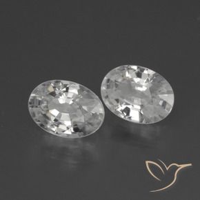 2.26 ctw White Zircon Stones, Natural Zircon in Oval Facet Shape for Sale