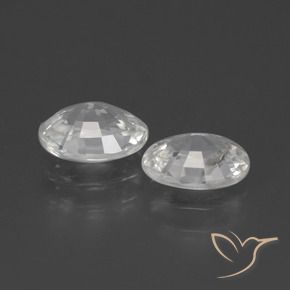 Zircon Gemstones in 7 x 5 mm (calibrated) Size for Sale, Zircon Stones in White Color