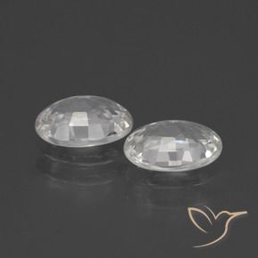 Zircon Gemstones in 7 x 5 mm (calibrated) Size for Sale, Zircon Stones in White Color