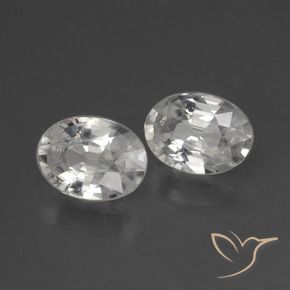 2.24 ctw White Zircon Stones, Natural Zircon in Oval Facet Shape for Sale