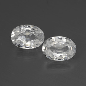 Белый Циркон Камень - 1.2ct Фасетный Овал (ID: 440530)