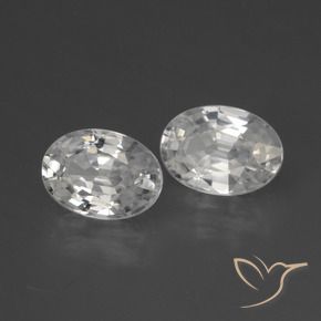2.39 ctw White Zircon Stones, Natural Zircon in Oval Facet Shape for Sale